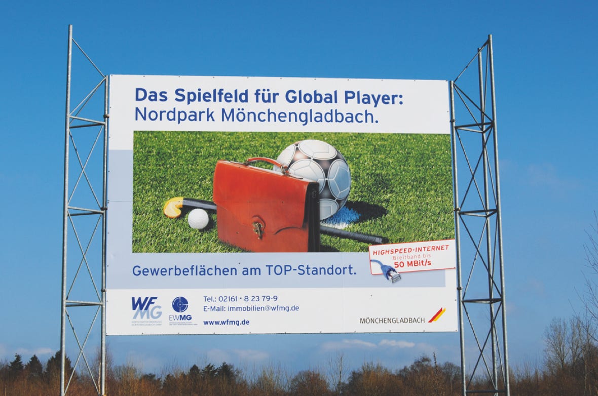 Grossplakat der WFMG, Wirtschaftsförderung Mönchengladbach